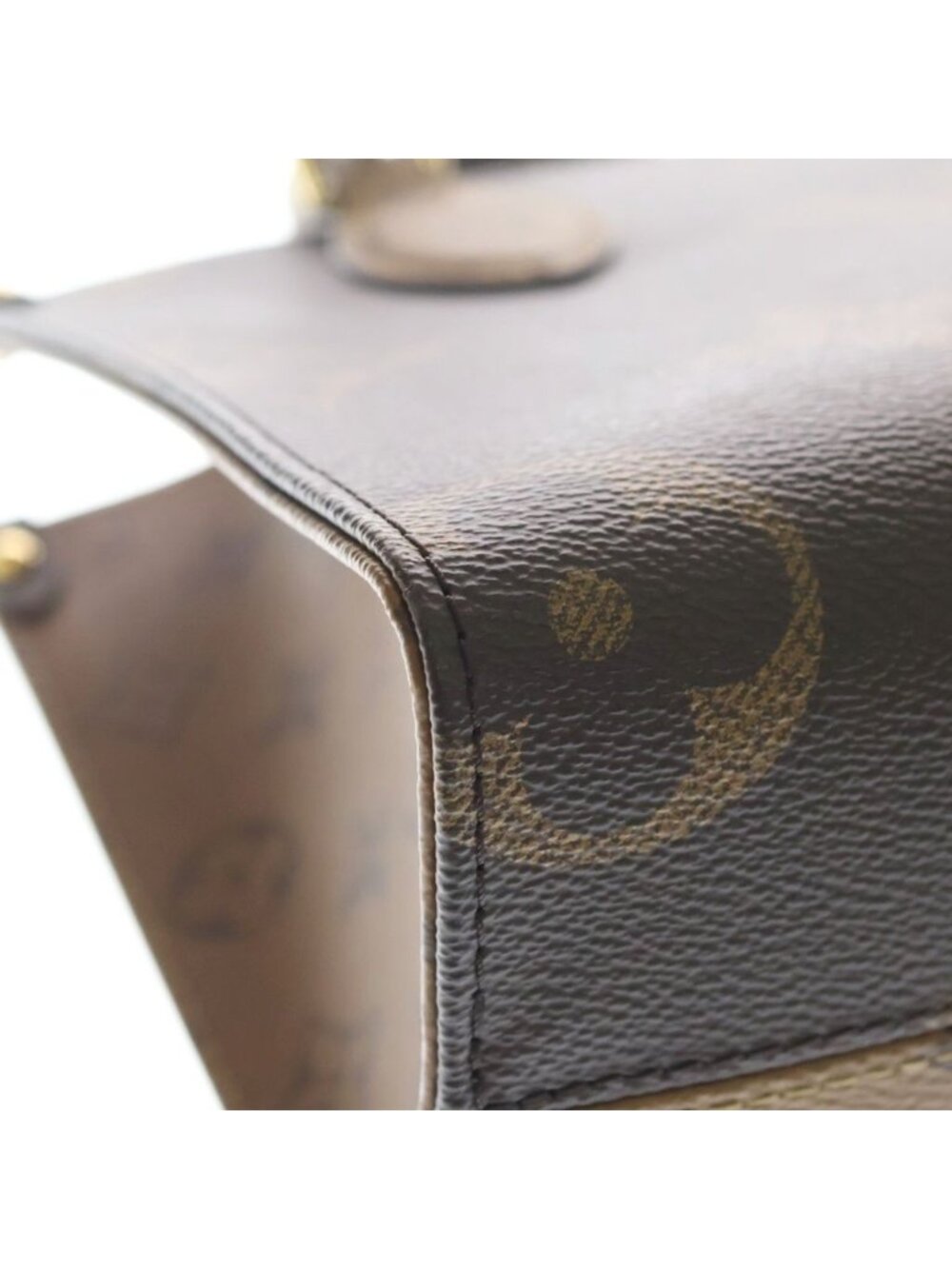 Louis Vuitton On The Go PM 2-Way Back Monogram Reverse Leather Brown Tote Bag - Picture 5 of 8